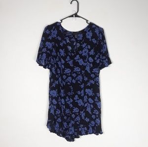 Blue and Black forever 21 XL floral romper